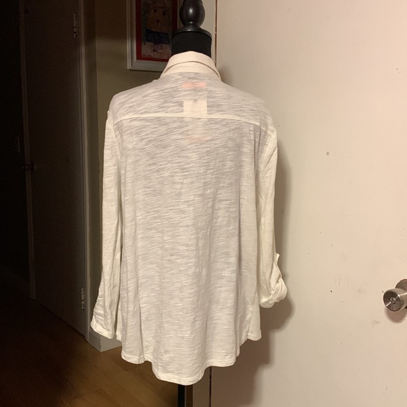 Jones New York misses lite cotton button down top ivory color size XXL - Picture 5 of 6
